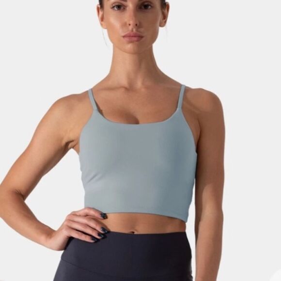 Halara In My Feels Tank Crop Top Powder Blue S NWT in packaging - Picture 1 of 6
